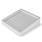 Microfiber Jewelry Tray Showcase Display Necklace Bracelet Ring Showcase Display Empty Plate(Gray) - size: 16.2" x 16.2" x 3.15"