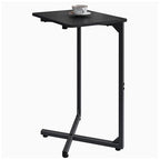NEFROM C-Shaped End Table, Small Couch Side Table, Sofa TV Tray Table for Living Room, Bedroom, Bedside ET-X-BKW1 - color: Black