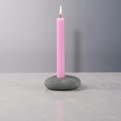 Handmade Natural Pebble Taper Candle Holder Handcrafted Taper Candle Holder for Altar, Mantle, Desk, Table, Shelf