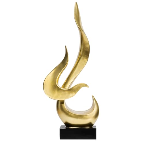 Gold Fire Flame Sculpture, Modern Abstract Resin Statue, Art Statue Home Decor for Living Room TV Stand Coffee Table Shelf Accents Decor. - color: Gold, size: Large