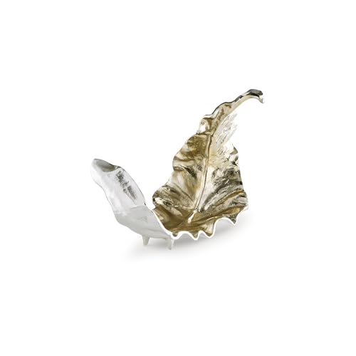 Signature Design by Ashley Darinsen Modern Metal Leaf Sculpture, Gold & Silver