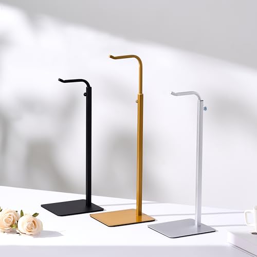 3 Pack Purse Holder Handbag Display Stand: Hanger Rack Showing Bags, Purses, and Wreath, Adjustable Black Hook Stand for Tabletop, Closet, Desk, and Retail Use for Vendors - color: Black