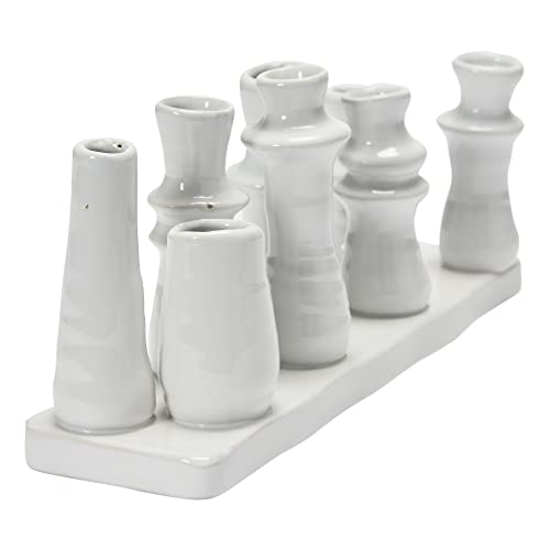 Bloomingville Stoneware Multi Vase with 8 Sections, White