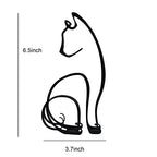 Cat Minimalist Art Sculpture, Personalized Metal Abstract Metal Line Crafts Creative Statue for Living Room, Home Office, Desk, Wall Decoration