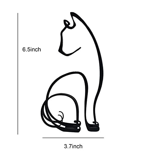 Cat Minimalist Art Sculpture, Personalized Metal Abstract Metal Line Crafts Creative Statue for Living Room, Home Office, Desk, Wall Decoration