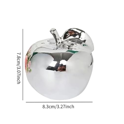 Fenteer Fruit Sculpture Desktop Statue Delicate Ideal Gifts Artistic Ornament Ceramic Figurine for Rooms Porches Desktops Homes Cafes, Silver, M - color: Silver, size: Medium