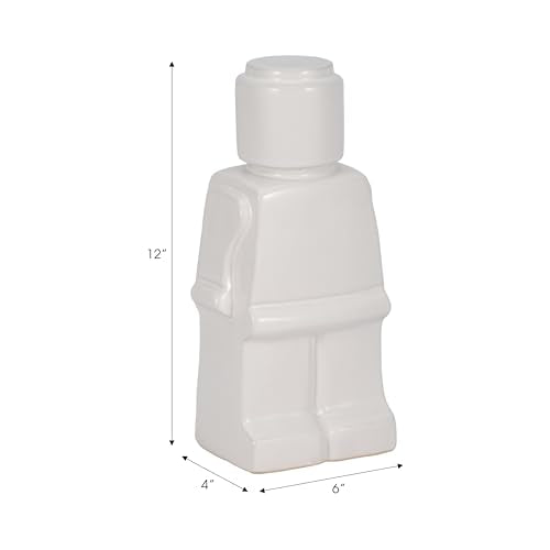 Sagebrook Home Modern Minimalist Figurine - Decorative Ceramic Sculpture for Home & Office - Contemporary Stoneware Accent for Living Room, Bedroom & Desk - 12" White - color: White