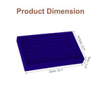 uxcell Velvet 7 Slots Ring Organizer Jewelry Display Tray Showcase Ring Holder Velvet Jewelry Organizer Stand for Rings Earrings Blue - color: Blue