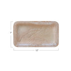 Creative Co-Op Matte Marbled Resin Tray, Blush Pink