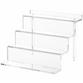 NIUBEE Acrylic Riser Display Shelf, Clear Display Stand for Amiibo Funko POP Figures,4 Tier Cupcakes Stand Perfume Organizer and Storage (12 Inch Large) - size: 12 inch