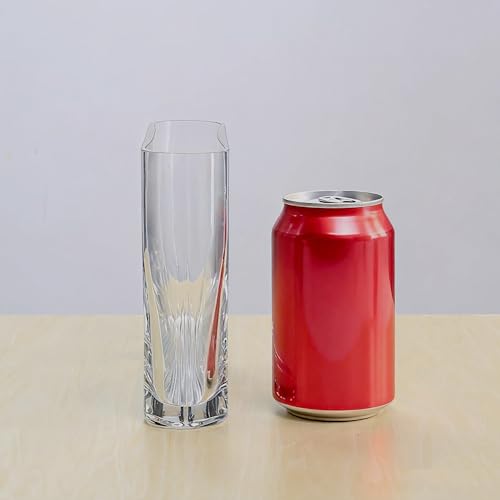 CYS EXCEL Glass Book Vase (H:6" Open:7"x2") Round Edge Oval Flower Vase Rectangular Wedding Centerpiece - size: H-6" Open-7"x2"