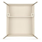 Londo Leather Tray Organizer - Practical Lightweight Water Resistant Computer Table Desk Storage Box for Wallets, Watches, Keys, Coins, Cell Phones and Office Equipment - color: White