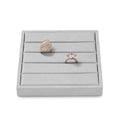Microfiber Ring Display Stand Small Ring Tray Showcase Jewelry Display Home Organizer(Gray) - size: 5.49" x 5.51" x 0.78"