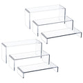 HIIMIEI Acrylic Display Risers, 6 Pcs 9" Large, Thickened 5mm Clear Rectangular Risers for Cupcake Stand, Tiered Display Stand for Collectibles - size: 9'' - 6PCS