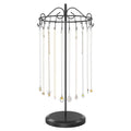 iDavosic.ly Rotating Necklace Holder Organizer with 24 Hooks, Adjustable Metal Bracelet Display Stand Rack, Extra Tall Keychain Spinning Tree Tower for Women, Black - color: Black - 1 Tier