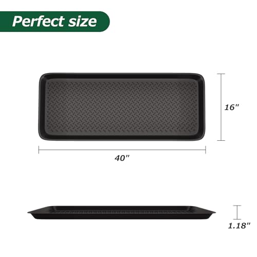Matace 1 Pack Rubber Large Boot Tray for Entryway,Long Shoe Tray,Slim Boot Mat for Indoor and Outdoor Use, 16x40 in (Pack of 1) - size: 40" x 16" x 1.2"