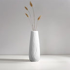 Ceramic Vase, 8" H, Artistic Flower Vase Classic Style for Fireplace Bedroom Kitchen Living Room Centerpieces Office Desk, Fit for Holding Dried Flowers, Artificial Flowers, Floral Arrangement - color: White