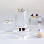 Clear Polished Acrylic Cube Cylinder Round Photo Props, Transparent Solid Acrylic Display Blocks for Photography Boutique Jewelry Cosmetic Crafts Closet Show, 4 Pcs (Transparent Cube) - color: Transparent Cube