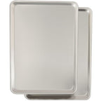 Commercial Quality Baking Sheet Pan Set, Natural Aluminum Cookie Sheet, Umite Chef Warp Resistant Baker's Half Sheet Pan, Large Thick Cookie Tray Pans for Baking, Roasting(2 Pack, 18X13In) - size: 18x13in