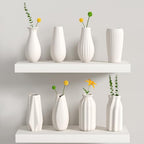 OERGKE White Ceramic Vase with Painting Kit Small vases for Flowers, Home Farmhouse Decor Modern Boho Vases for Living Room, Office, Dining Table, Bedroom, Kitchen Shelf(8packs)