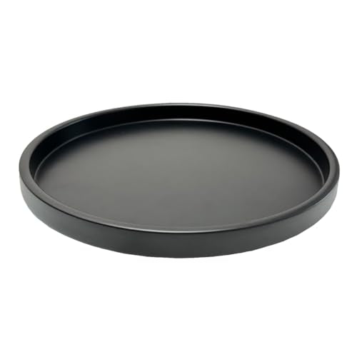 Round Black Metal Candlestick Tray, Decorative Serving Tray, Candle Holder Tray for Wedding Table, Dinning Table Decorations(11.5 inches)