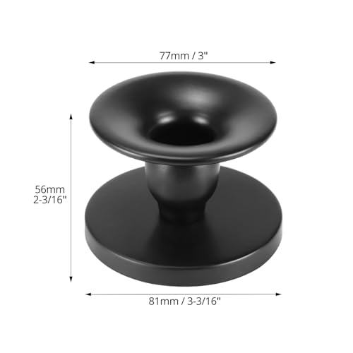 QWORK Black Metal Candle Holders for Pillar & Taper Candles, Set of 2 Small Candle Stick Holders