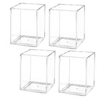 AZUREAL 4 Pack Clear Acrylic Pen Holder Cup, Clear Makeup Brush Holder, Thickened Acrylic Desktop Stationery Organizer for Office, School, and Home Storage
