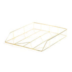 U Brands Desktop Letter Tray, Wire Metal, Gold