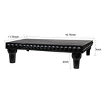 GENMOUS Farmhouse Black & White Distressed Wood Display Stand, 3-Tier Beaded Pedestal Tray for Bathroom, Kitchen, or Living Room Decor