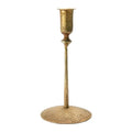 Creative Co-Op Hand-Forged Hammered Metal Taper, Antique Brass Finish Candle Holder - size: 4" Round x 8-3/4"H