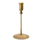 Creative Co-Op Hand-Forged Hammered Metal Taper, Antique Brass Finish Candle Holder - size: 4" Round x 8-3/4"H