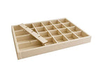 Premium Grade Beige Velvet Jewelry Organization Tray 24 Grids Removable and Rearrangeable Dividers Drawer Insert Closet Organizer Stackable - color: 24 Grid Jewelry Tray