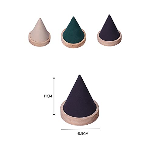 Teensery 1 Piece Wooden Cone Shaped Bracelet Display Holder Wood Bangle Watch Anklet Stand for Home Exhibition Retail Stores (Beige)
