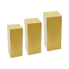 3/6 PCS Square Tall Pedestal Stand Metal Square Pedestal Stand Tall Pedestals Cake Stands for Party Wedding Birthday (Gold, 3Pcs) - color: Gold, size: 3Pcs