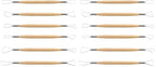 Suiwotin 6pcs Double-Sided Clay Sculpting Tools, Wooden Handle Ribbon Clay Tools, Pottery Trimming Tool, Clay Wire Loop Sculpture Set for Ceramic, Wax Carving Modeling (Pack of 2) - size: 6pcs-Loop (Pack of 2)