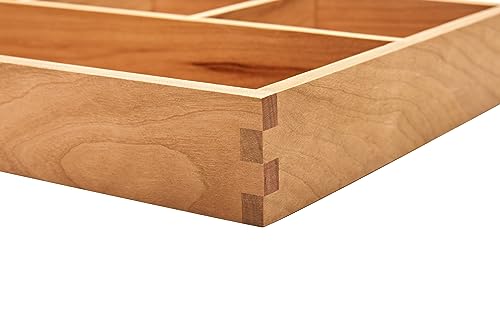 pandapark Wood Organizer Tray,Black Walnut,Desk & Drawer Storage Box (Cherry Master-4) - color: Cherry Master-4