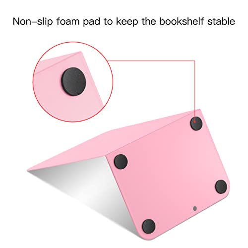 MSDADA Bookends, Book Ends for Book Shelves, Book Ends for Heavy Books,Metal Bookend Supports, Modern Minimalist Style Bookend, Pink(4Pairs) - color: Pink