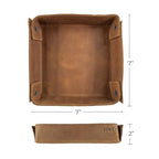 Hide & Drink, Leather Catchall Change Keys Coins Jewels Box Tray Big Storage, Handmade, Single Malt Mahogany - color: Single Malt Mahogany