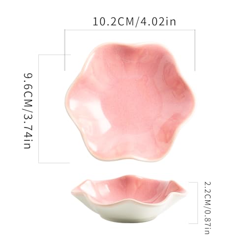 Ceramic Trinket Dish for Jewelry, Lotus Leaf Shape Small Ring Dish Tray, Jewelry Dish Organizer for Necklace Earrings, Home Decor Gift for Mom Best Friend Sister (Pink) - color: Pink