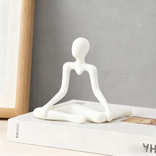 Abstract Thinker Statue, White Minimalist Abstract Sculpture Statue, Modern Art Decoration for Home Office Desk Decoration (White Style B)