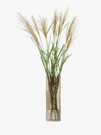 LSA International Wicker Taupe Tall Vase 15.75”, Luxury Modern Decorative Mouth Blown Glass Flower Holder with Textured Finish - size: 15.75