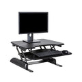 Vari - VariDesk Essential 30 - Two-Tier Standing Desk Converter for Home Office - Adjustable Sit Stand Desk with 11 Height Settings - Standing Desk Riser for Monitor & Accessories - 30" Wide, Black - size: 30"