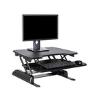 Vari - VariDesk Essential 30 - Two-Tier Standing Desk Converter for Home Office - Adjustable Sit Stand Desk with 11 Height Settings - Standing Desk Riser for Monitor & Accessories - 30" Wide, Black - size: 30"