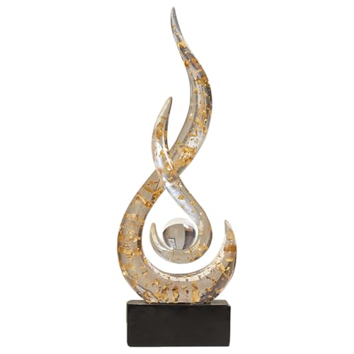 AWNR Abstract Art Deco Decor Statues for Home,Shelves,Table,Living Room, Dining Room,Modern Sculpture Decoraciones of Homes for Sale (Transparent Gold) - color: Transparent Gold