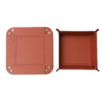 siduater Valet Tray Desktop Storage Organizer – Vegan Leather Catchall Tray Bedside Vanity Tray Nightstand Caddy Holder for Remote Controller, Watch, Keys, Phone, Wallet, Coin, Jewelry, Brown - color: Brown