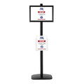 M&T Displays Free Standing Aluminum Display Stand Single Sided Document Brochure Sign Holder Front Loading Portrait Landscape Black Snap Frame 1x(11x17) and Clear Acrylic Pocket 1x(8.5x11) Inch - color: Black