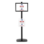 M&T Displays Free Standing Aluminum Display Stand Single Sided Document Brochure Sign Holder Front Loading Portrait Landscape Black Snap Frame 1x(11x17) and Clear Acrylic Pocket 1x(8.5x11) Inch - color: Black