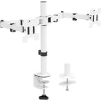 Mount Stand Fits 2 Screens up to 27 inch, 22 lbs. Weight Capacity per Arm (M002-W), White - color: White, size: Dual
