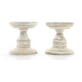 Hosley's Set of 2 White Wood Pillar Holders - 5" High. Ideal Gift for Weddings, Special Occasion, Spa, Aromatherapy Settings, Candle Gardens W1 - color: White