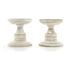 Hosley's Set of 2 White Wood Pillar Holders - 5" High. Ideal Gift for Weddings, Special Occasion, Spa, Aromatherapy Settings, Candle Gardens W1 - color: White